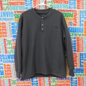 Smith's Workwear Waffle Knit Henley Sweater Size S Gray Fleece Lined